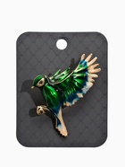 Брошь «Экзотическая птичка», зелёно-голубая в золоте - фото 68178892