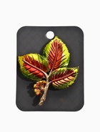 Брошь «Листья Ясеня», зелёно-коричневая в золоте - фото 68178896