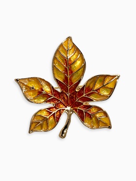 Брошь «Лист Клёна», жёлто-коричневая в золоте  (артикул 10905899)  большой выбор товаров оптом и в розницу по низким ценам с доставкой