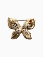Брошь маленькая «Бабочка», чёрная в золоте - Фото 2
