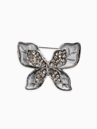 Брошь маленькая перламутровая «Бабочка», белая в серебре - Фото 1