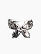 Брошь маленькая перламутровая «Бабочка», белая в серебре - Фото 2