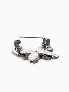 Брошь маленькая перламутровая «Бабочка», белая в серебре - Фото 3