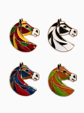 Брошь с эмалью «Лошадь», МИКС в золоте  (артикул 10905923)  большой выбор товаров оптом и в розницу по низким ценам с доставкой