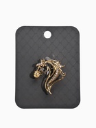 Брошь со стразами «Лошадь», белая в золоте - фото 68178924