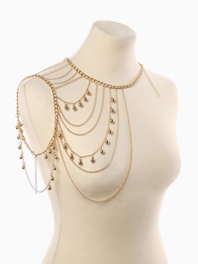 Бодичейн на тело «Аксельбант», цвет золото