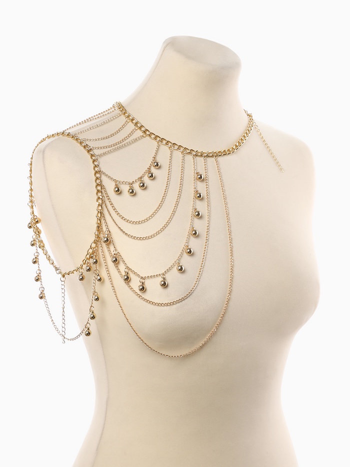 Бодичейн на тело «Аксельбант», цвет золото - Фото 1