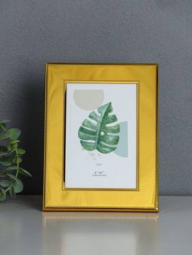 Фоторамка для фото 10×15 см «Зеркало», металл под золото гальваника, 1.7×15×20.2 см