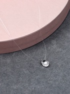 Кулон на леске «Капля росы», белый в серебре - фото 809456647