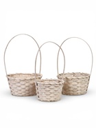 Корзина плетёная для хранения, бамбук, белая, набор 3 шт., Greengo (комплект 3 шт) - фото 68178969