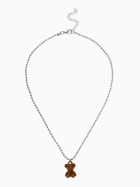 Кулон детский «Выбражулька. Мишка», 40 см, коричневый в серебре