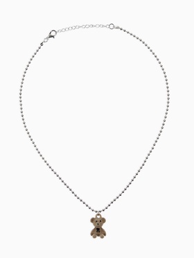 Кулон детский «Выбражулька. Мишка», 40 см, бежевый в серебре