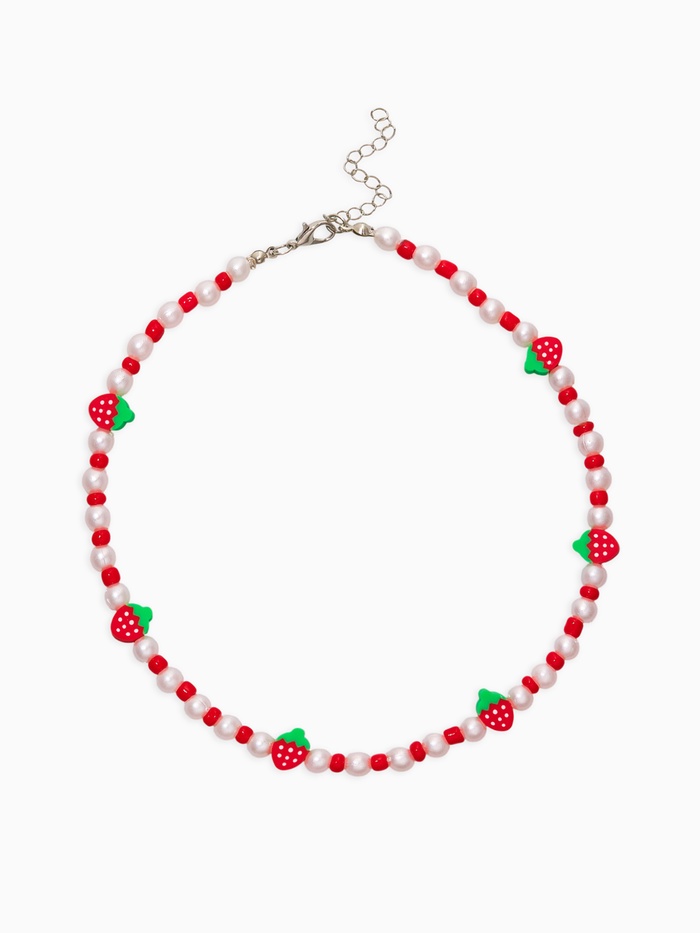 Бусы детские «Выбражулька. Клубники», жемчуг, 34.5 см, красно-белый - Фото 1