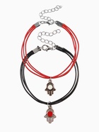 Браслеты парные «Неразлучники» «Рука Хамса», 2 шт. чёрный, красный - Фото 1