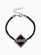 Браслет на шнурке Love, стразы, цвет чёрный (комплект 2 шт) - фото 68179045