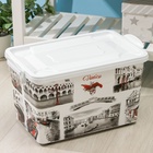 УЦЕНКА Контейнер для хранения с крышкой «Венеция», 35 л, 50×31×28 см, на колёсах, прямоугольный, белый - Фото 1