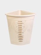 УЦЕНКА Корзина для белья с крышкой, 45 л, 37×50×56 см, угловая, слоновая кость - Фото 2