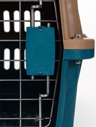 Переноска для животных, 49×31×31 см, с металлической дверью, пластик, коричневая, синяя - Фото 11