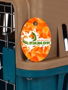 Переноска для животных, 49×31×31 см, с металлической дверью, пластик, коричневая, синяя - Фото 13