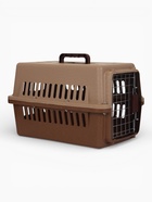 Переноска для животных, 49×31×31 см, с металлической дверью, пластик, коричневая - фото 68975450