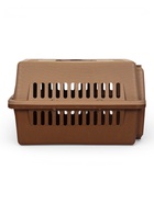 Переноска для животных, 49×31×31 см, с металлической дверью, пластик, коричневая - Фото 6