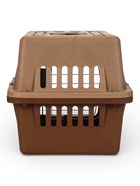 Переноска для животных, 49×31×31 см, с металлической дверью, пластик, коричневая - Фото 8