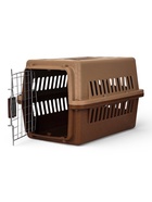 Переноска для животных, 49×31×31 см, с металлической дверью, пластик, коричневая - Фото 9