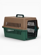 Переноска для животных, 49×31×31 см, с металлической дверью, коричневая, зелёная - фото 68975454