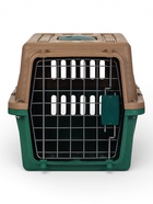 Переноска для животных, 49×31×31 см, с металлической дверью, коричневая, зелёная - Фото 6