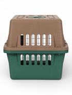 Переноска для животных, 49×31×31 см, с металлической дверью, коричневая, зелёная - Фото 7