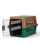 Переноска для животных, 49×31×31 см, с металлической дверью, коричневая, зелёная - Фото 8