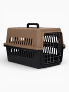 Переноска для животных, 49×31×31 см, с поддоном, пластик, чёрная, коричневая - фото 68975457