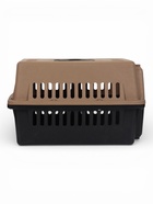 Переноска для животных, 49×31×31 см, с поддоном, пластик, чёрная, коричневая - Фото 6