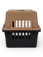 Переноска для животных, 49×31×31 см, с поддоном, пластик, чёрная, коричневая - Фото 8