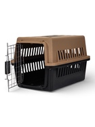 Переноска для животных, 49×31×31 см, с поддоном, пластик, чёрная, коричневая - Фото 9