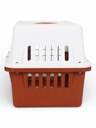 Переноска для животных, 49×31×31 см, с металлической дверью, пластик, белая, коричневая - Фото 8