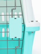 Переноска для животных, 49×31×31 см, с металлической дверью, пластик, белая, бирюзовая - Фото 11