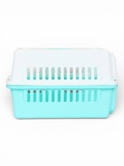 Переноска для животных, 49×31×31 см, с металлической дверью, пластик, белая, бирюзовая - Фото 6