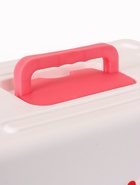 Переноска для животных, 49×31×31 см, с металлической дверью, пластик, белая, розовая - Фото 10