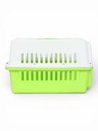 Переноска для животных, 49×31×31 см, с металлической дверью, пластик, белая, зелёная - Фото 5