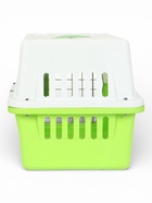 Переноска для животных, 49×31×31 см, с металлической дверью, пластик, белая, зелёная - Фото 7