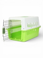 Переноска для животных, 49×31×31 см, с металлической дверью, пластик, белая, зелёная - Фото 8