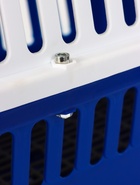 Переноска для животных, 49×31×31 см, с поддоном и миской, пластик, белая, синяя - Фото 13