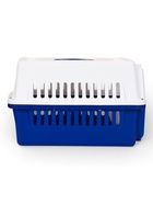 Переноска для животных, 49×31×31 см, с поддоном и миской, пластик, белая, синяя - Фото 6