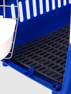 Переноска для животных, 49×31×31 см, с поддоном и миской, пластик, белая, синяя - Фото 10