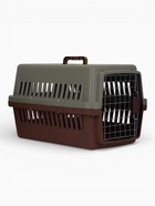 Переноска для животных, 59×36×35 см, с поддоном, с металлической дверью, цвет кофейный, серый - фото 68975480