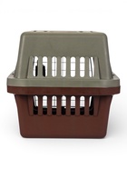 Переноска для животных, 59×36×35 см, с поддоном, с металлической дверью, цвет кофейный, серый - Фото 6