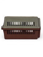 Переноска для животных, 59×36×35 см, с поддоном, с металлической дверью, цвет кофейный, серый - Фото 8