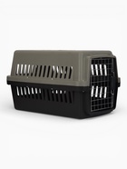 Переноска для животных, 59×36×35 см, с поддоном, с металлической дверью, тёмно-серая, чёрная - Фото 4