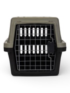 Переноска для животных, 59×36×35 см, с поддоном, с металлической дверью, тёмно-серая, чёрная - Фото 7